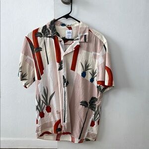 Zara Men's Multicolor Short Sleeve Shirt